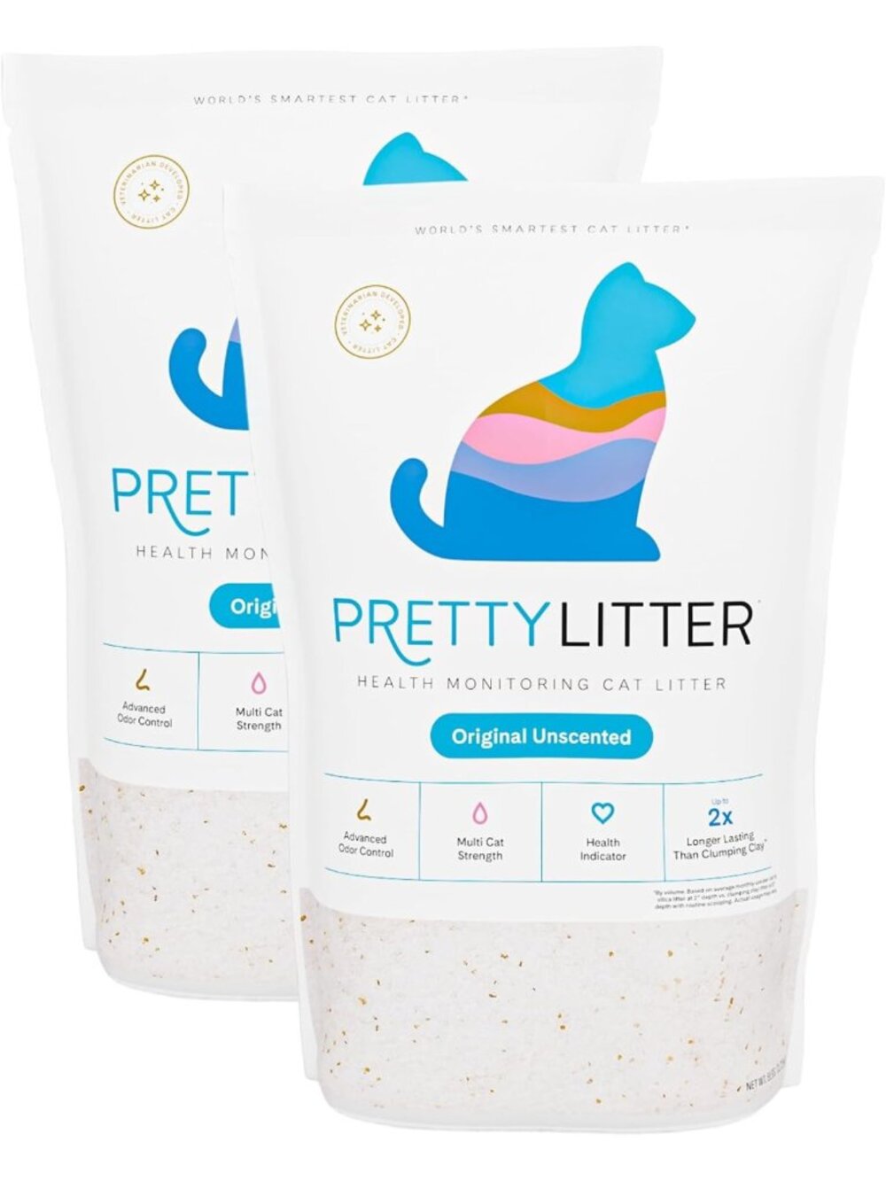 Health Monitoring Cat Litter, Unscented 2-Pack, 6 lb Bags, Odor Control, Color